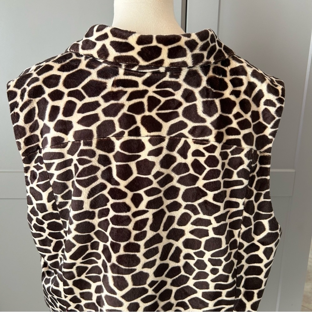 Susan Graver Style Womens 2X Fleece Vest Animal Print Office Work Fall - Picture 6 of 8